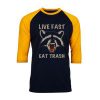 Live Fast Eat Trash Black Yellow Raglan T shirts