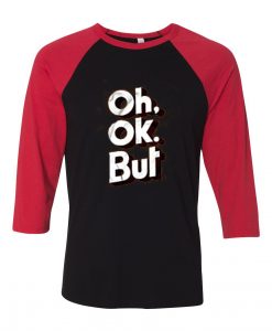 OH OK Black Red Raglan T shirts