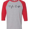 Taylor Swift Grey Red Raglan T shirts