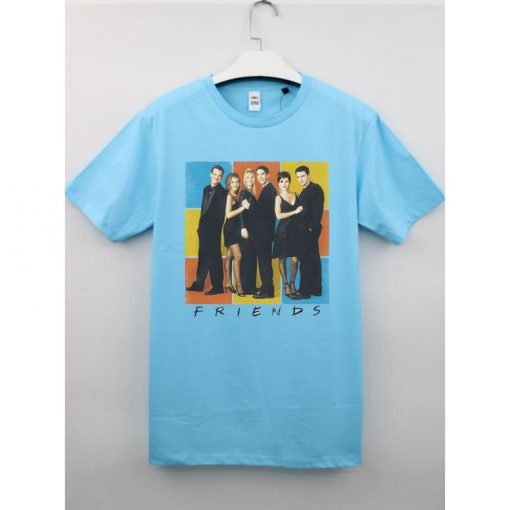 Friends Color Block Light Blue T Shirts