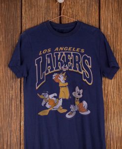 Junk Food Men's Los Angeles Lakers Purple Disney Vintage Mickey Squad T-Shirt