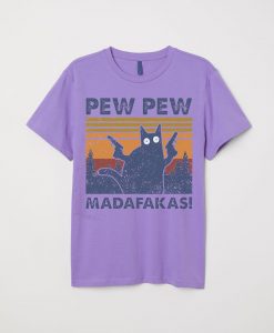 Pew Pew Cat Graphic Printed T shirts