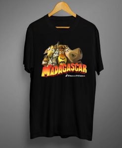 Madagascar Squished Group Shot Classic Movie Logo T-Shirt