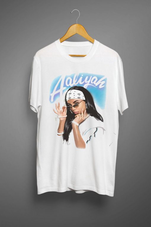 Ripple Junction Aaliyah Adult Airbrush Bandana Photo Heavy Weight Crew T-Shirt