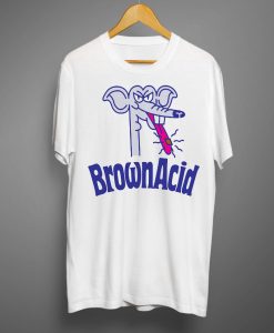 Brown Acid White T shirts