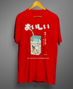 Japanese Kanji Letter Drink Embroidery T Shirt