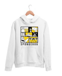 SpongeBob SquarePants Black and Yellow White Hoodie