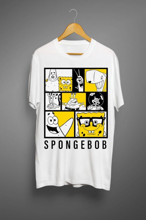 SpongeBob SquarePants Black and Yellow White T shirts