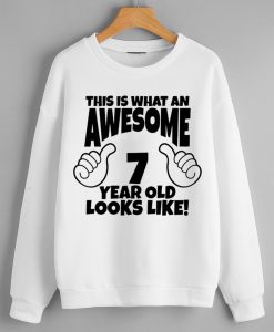 Boys 7th Birthday White Sweatshirts