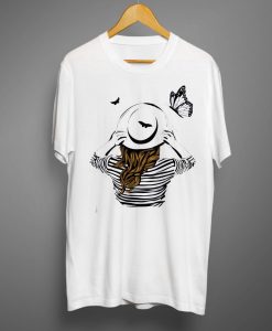 Figure And Butterfly Print T shirts