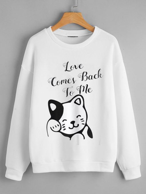 Love Comes Back To Me Cat Basic Sweatshirt