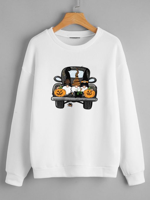 White Halloween Graphic Sweatshirts