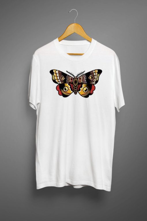 Women Lady Cartoon Butterfly Floral T-shirt