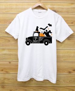 Women Truck 90s Happy Halloween Fall T shirts