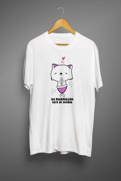 100 meowmerzing days of school T shirts