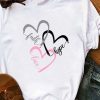 Cute Heart Print Summer White T-Shirt