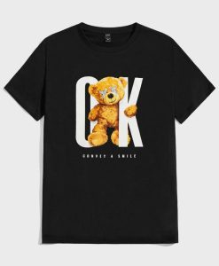 Bear & Letter Graphic T shirts